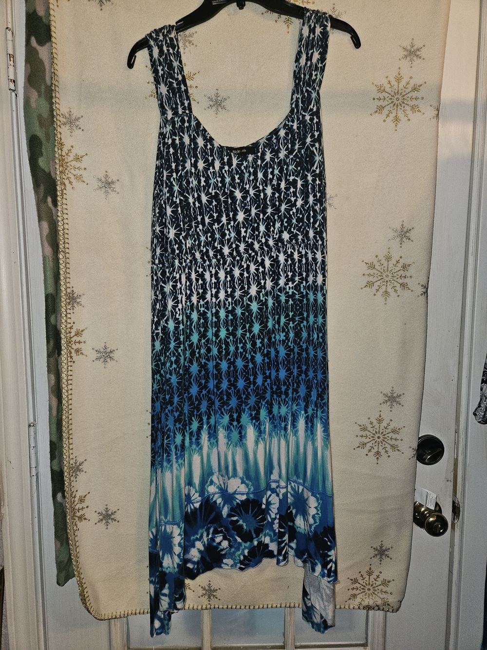 Style & Co. Blue and White Ombre Floral Maxi Dress